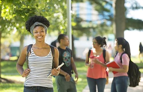 diverse group of students on campus